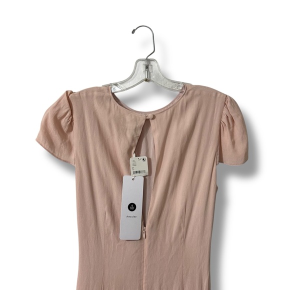 Free People Awaylee Pink Rose Gathered Button Front Maxi Dress Size Large - Picture 5 of 11